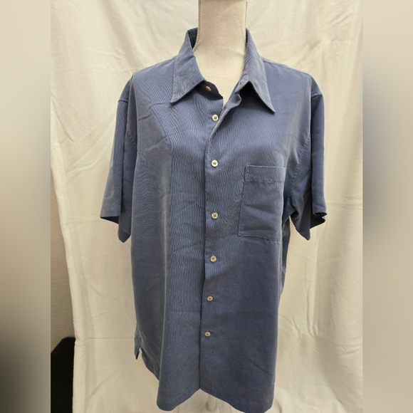 Alfani Men's Casual Blue Corduroy Shirt - Picture 1 of 4
